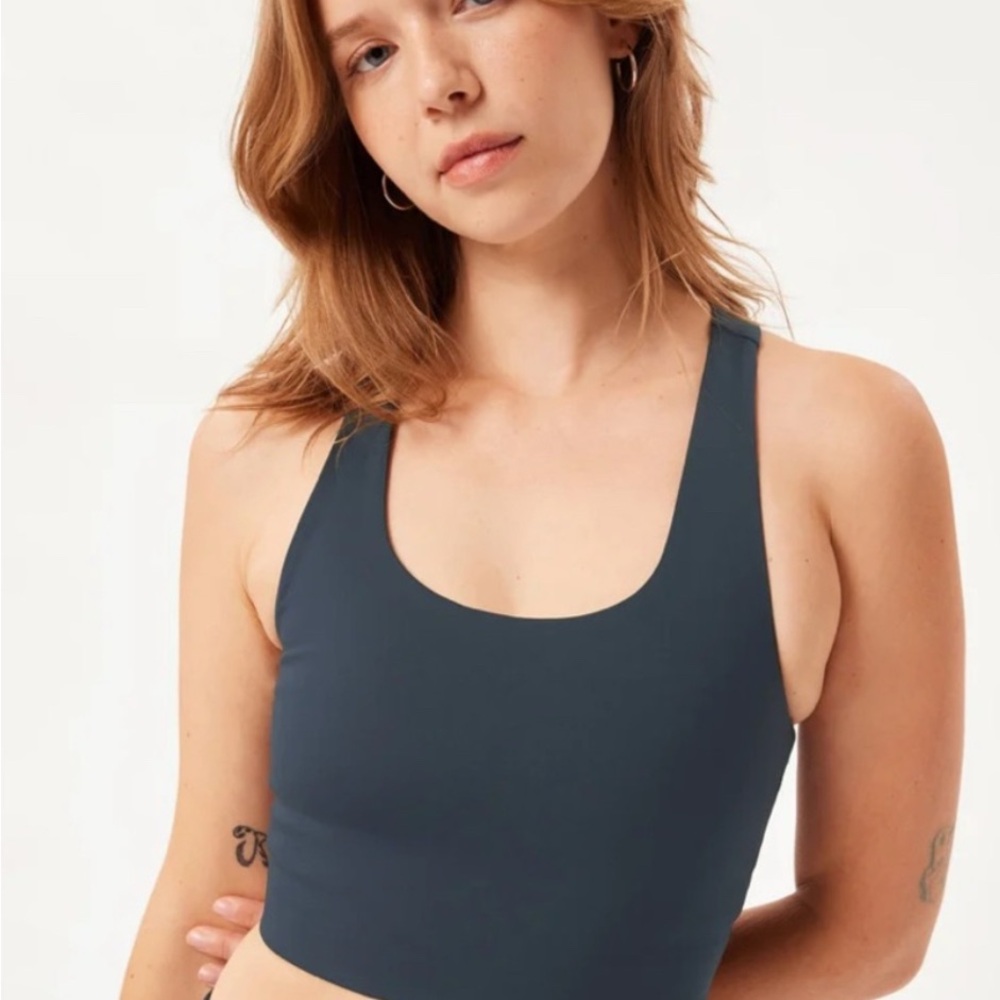 Girlfriend Collective Midnight Paloma Blue Sports Bra